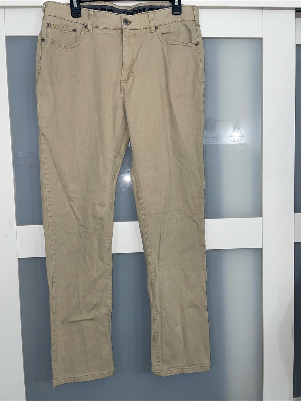 Men's Beige Chino Pants - Classic Straight Fit